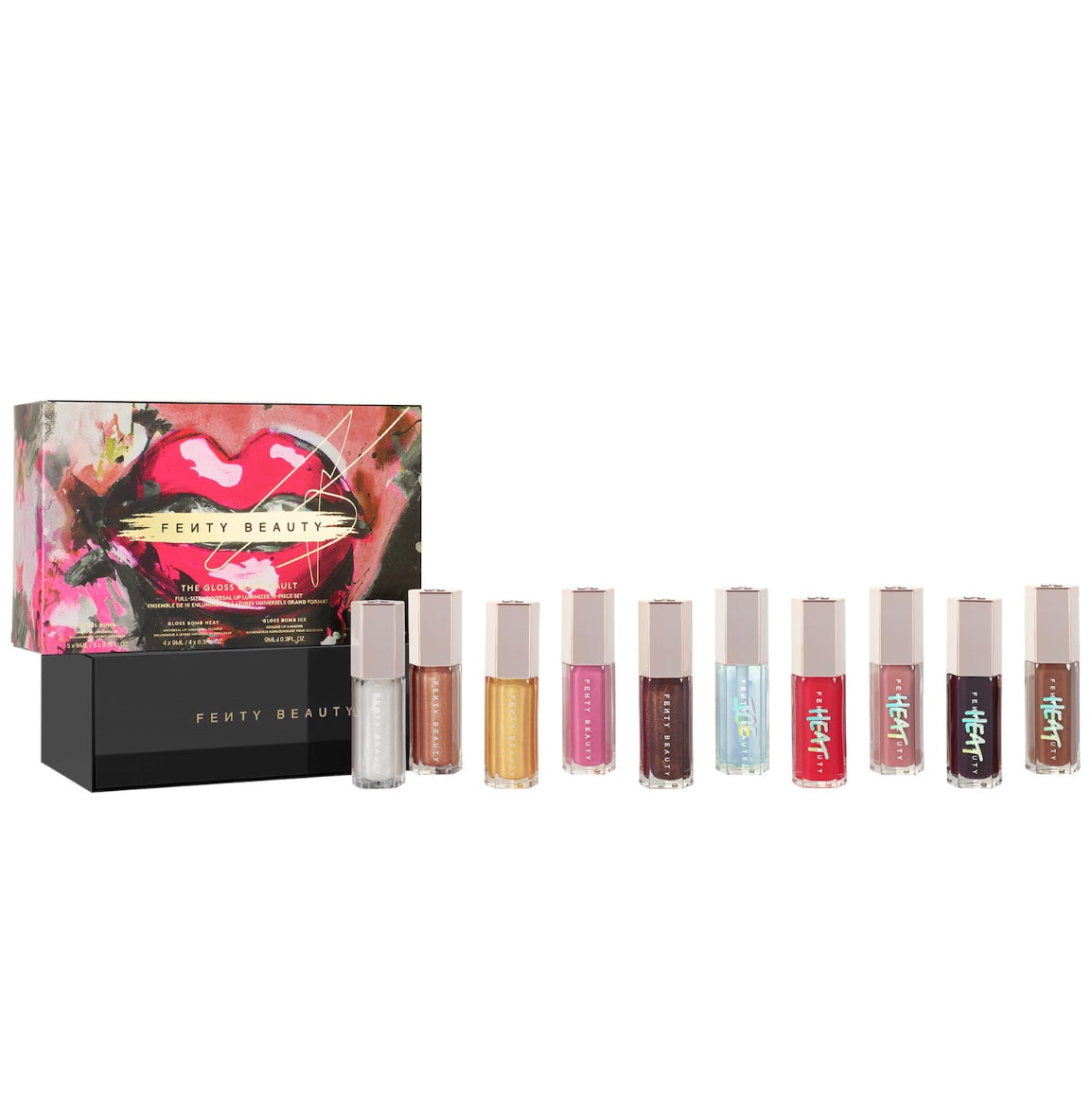 PREORDEN- The Gloss Bomb Vault Full-Size Universal Lip
Luminizer 10-Piece Set | FENTY BEAUTY (TARDA DE 2 a 4 SEMANAS EN LLEGAR)