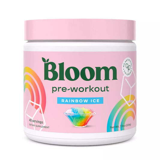 PRE-ORDEN BLOOM NUTRITION Original Pre-Workout Powder - Rainbow Ice - 7.9oz/40ct | BLOOM