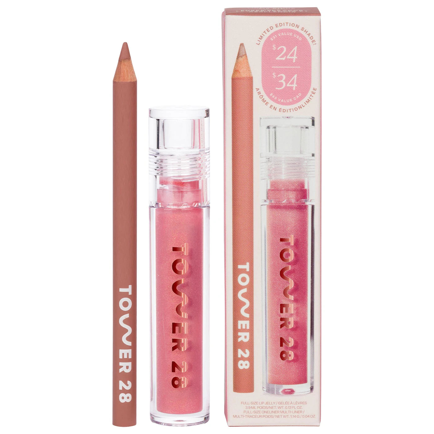 Line + Shine Lip Liner and Lip Gloss Set | Tower 28